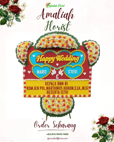 Karangan Papan Bunga Pernikahan di Wangon